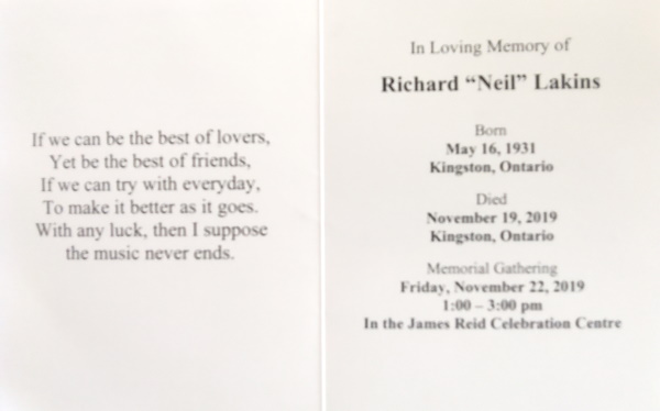 Neil's card inside